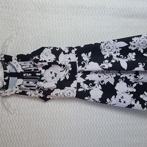 Trixxi black/white and cream sleeveless skaters dress.